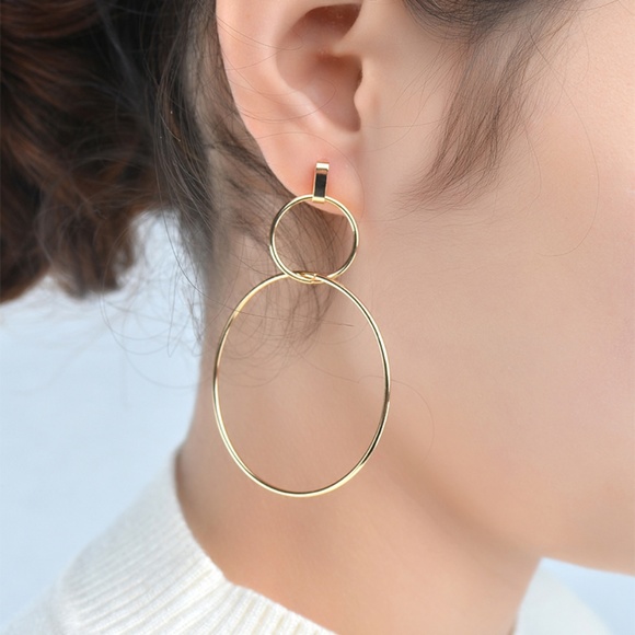 Jewelry - Dainty Double Karma Circle Stud Earrings